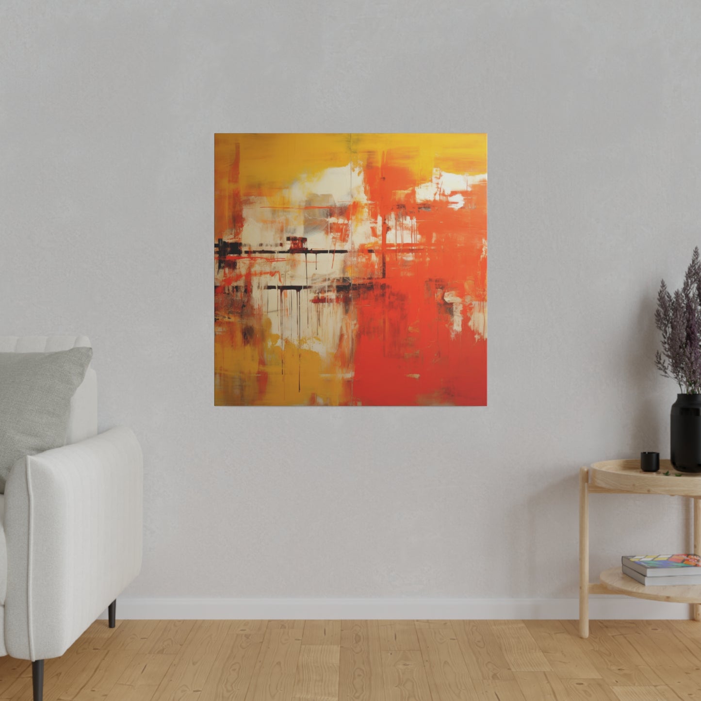 Fiery Horizon: Abstract Blaze Canvas