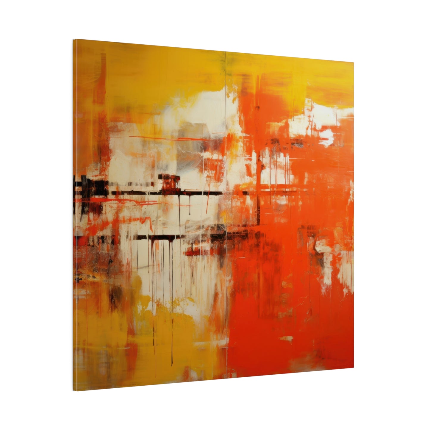 Fiery Horizon: Abstract Blaze Canvas