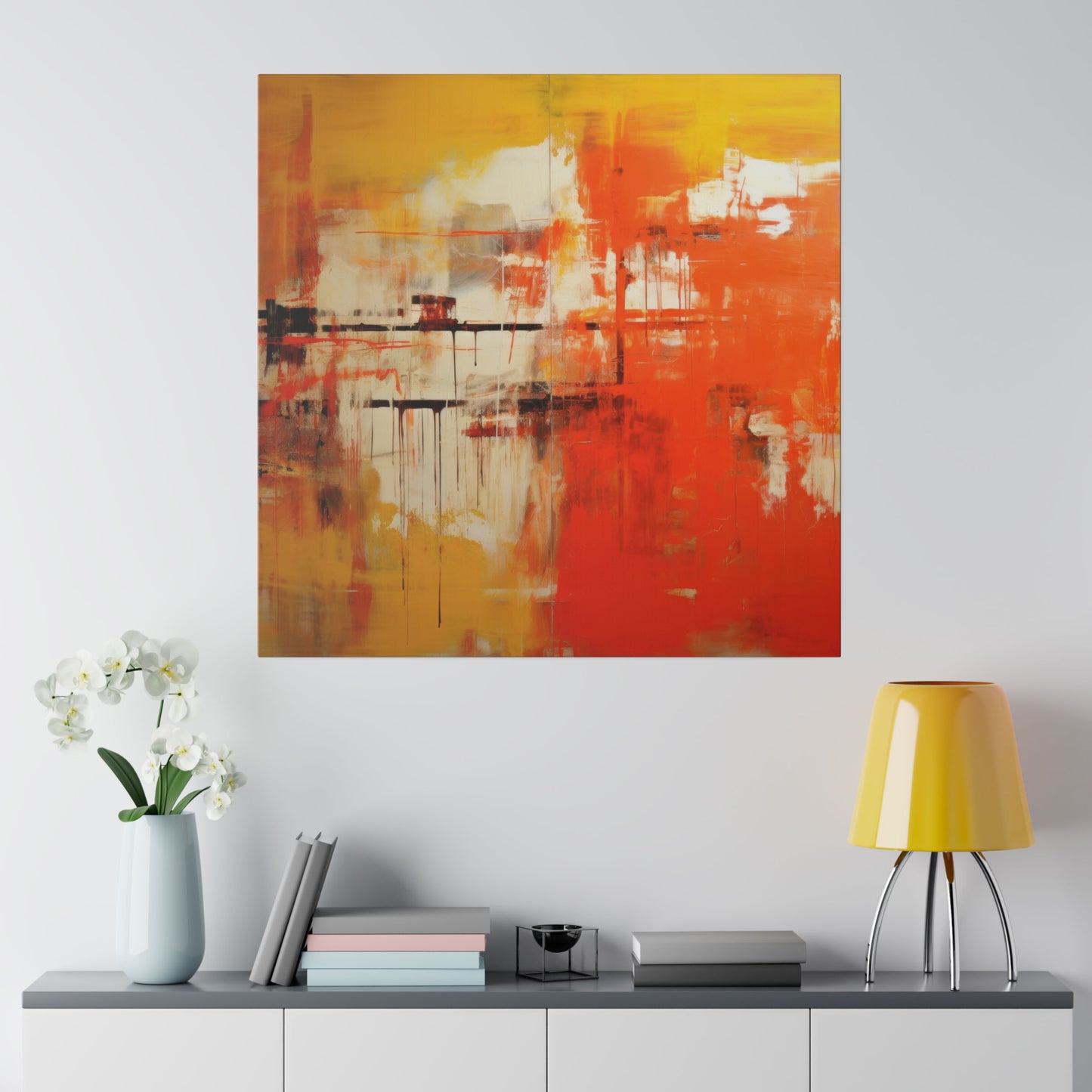 Fiery Horizon: Abstract Blaze Canvas