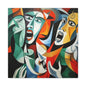 "Emotional Symphony" Expressive Cubist Printed Canvas