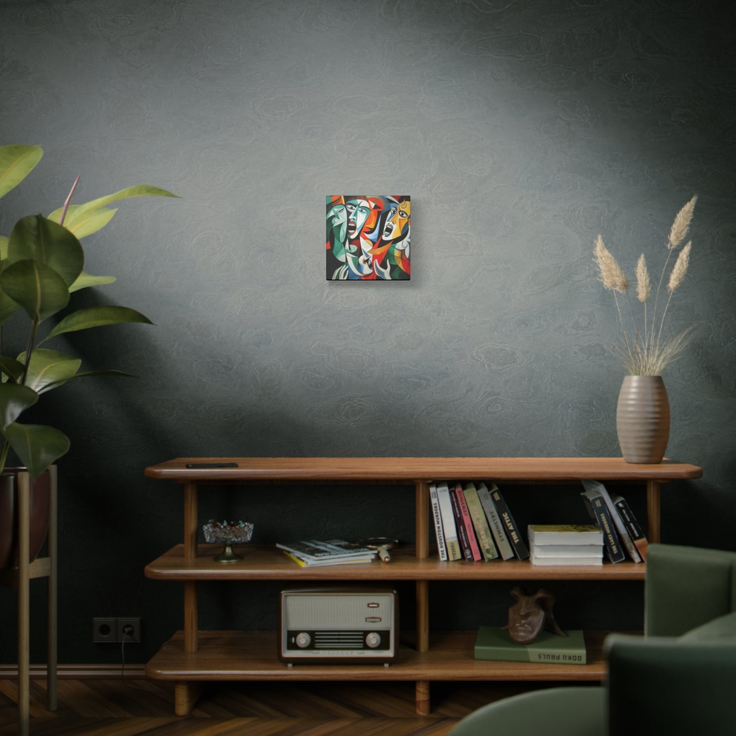 "Emotional Symphony" Expressive Cubist Printed Canvas