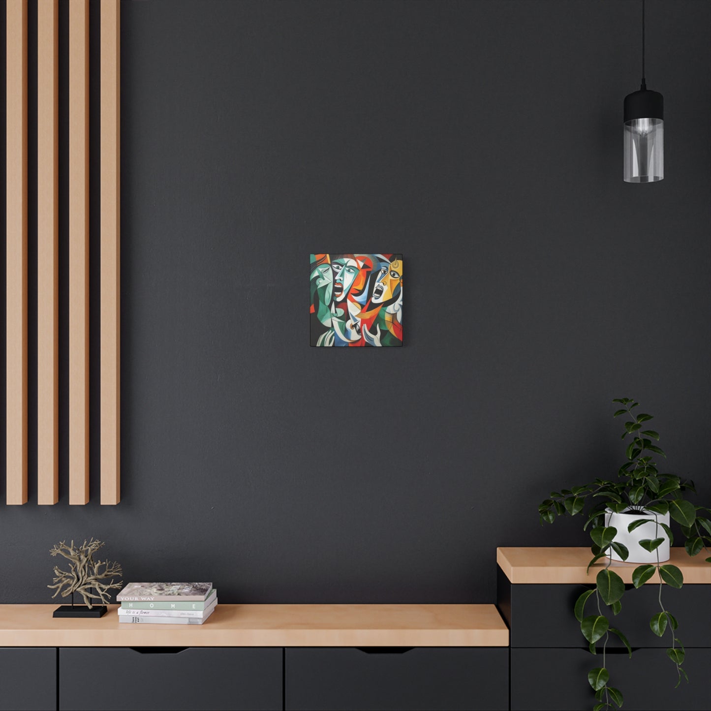 "Emotional Symphony" Expressive Cubist Printed Canvas