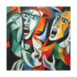 "Emotional Symphony" Expressive Cubist Printed Canvas