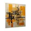 Metropolis Abstract: Golden Geometric Canvas