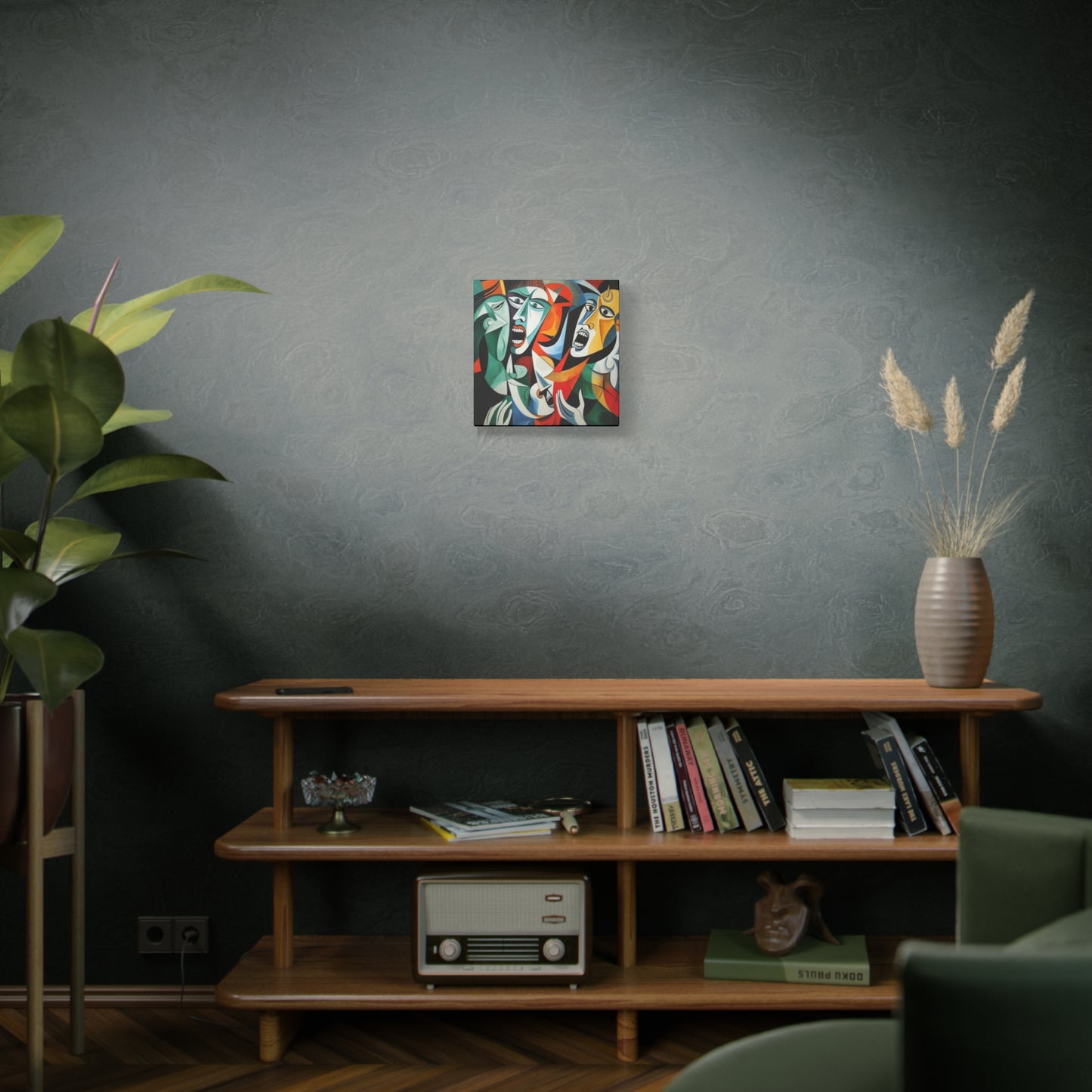 "Emotional Symphony" Expressive Cubist Printed Canvas